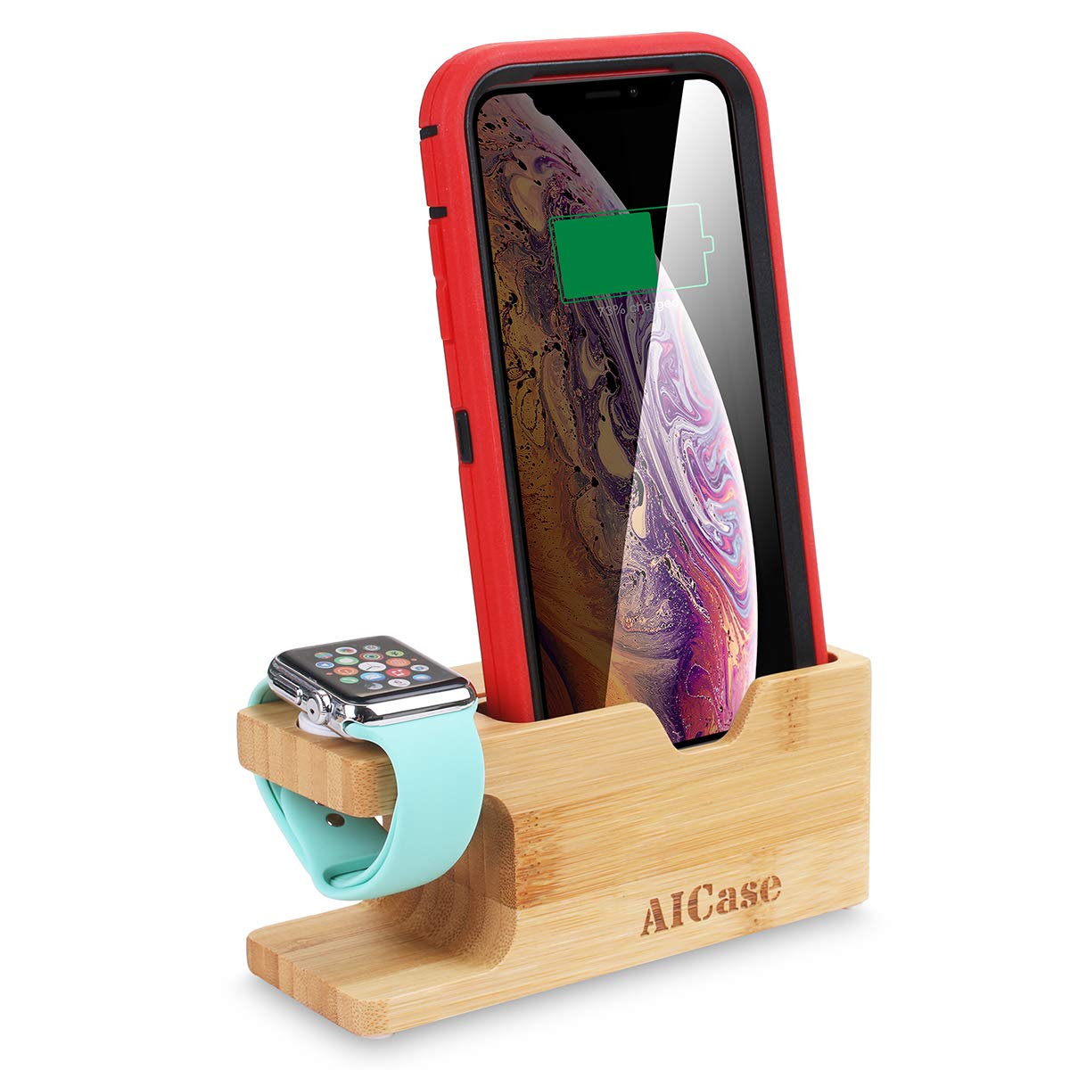 Senhai Bois [2 en 1] Charging Dock Stand Accessoire Stock Station Cradle  Titulaire Bracket pour Apple Suivre l'iWatch 38mm et 42mm & iPhone 5, 5s,  6, iPhone 6 Plus (Bamboo) : : High-Tech