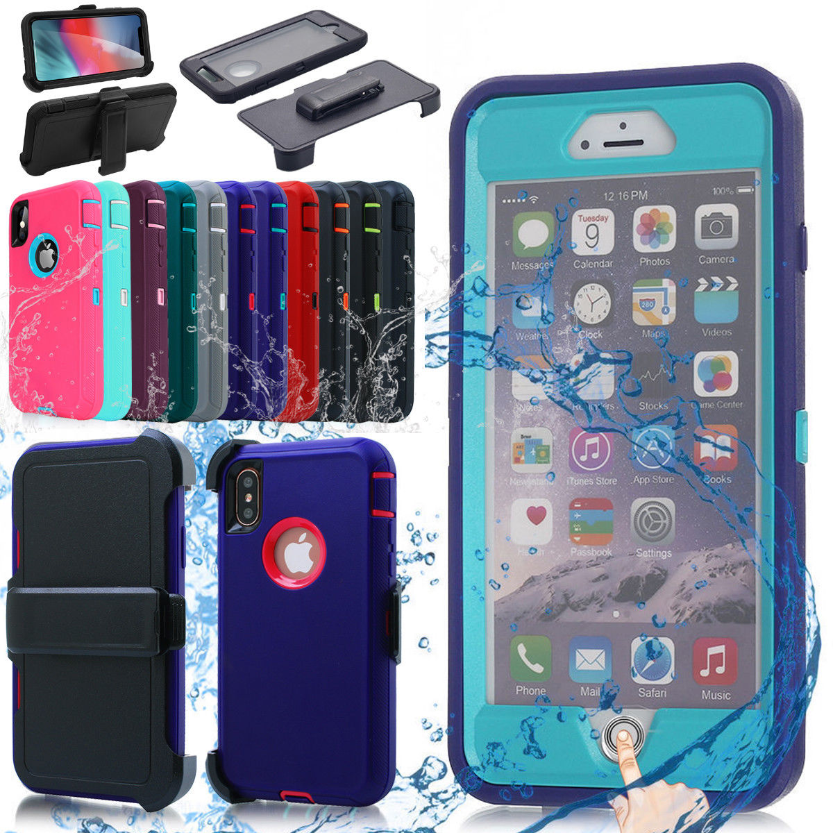 iPhone 6+/6s+ Plus Heavy Duty  Shockproof Dirtproof Durable Case Cover With Belt Chip